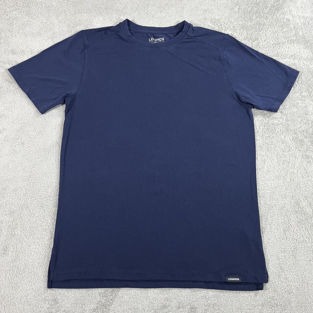 Legends Shirt Mens Medium Blue Tee Training Athletic Performance Gym Stretch